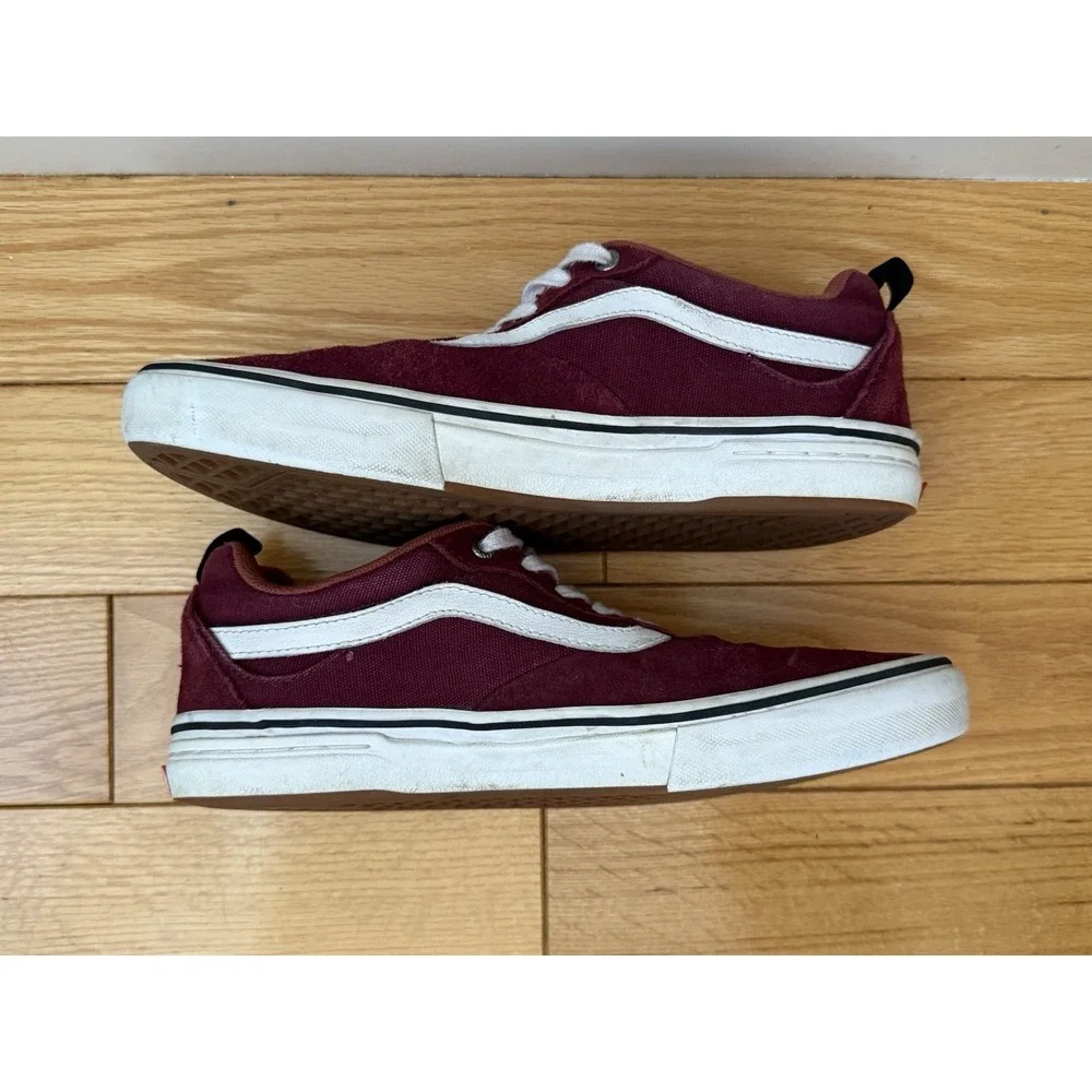 Vans Men's Sz 8.5 Kyle Walker Maroon Red /White Old‎ Skool Sneakers Shoes 721454